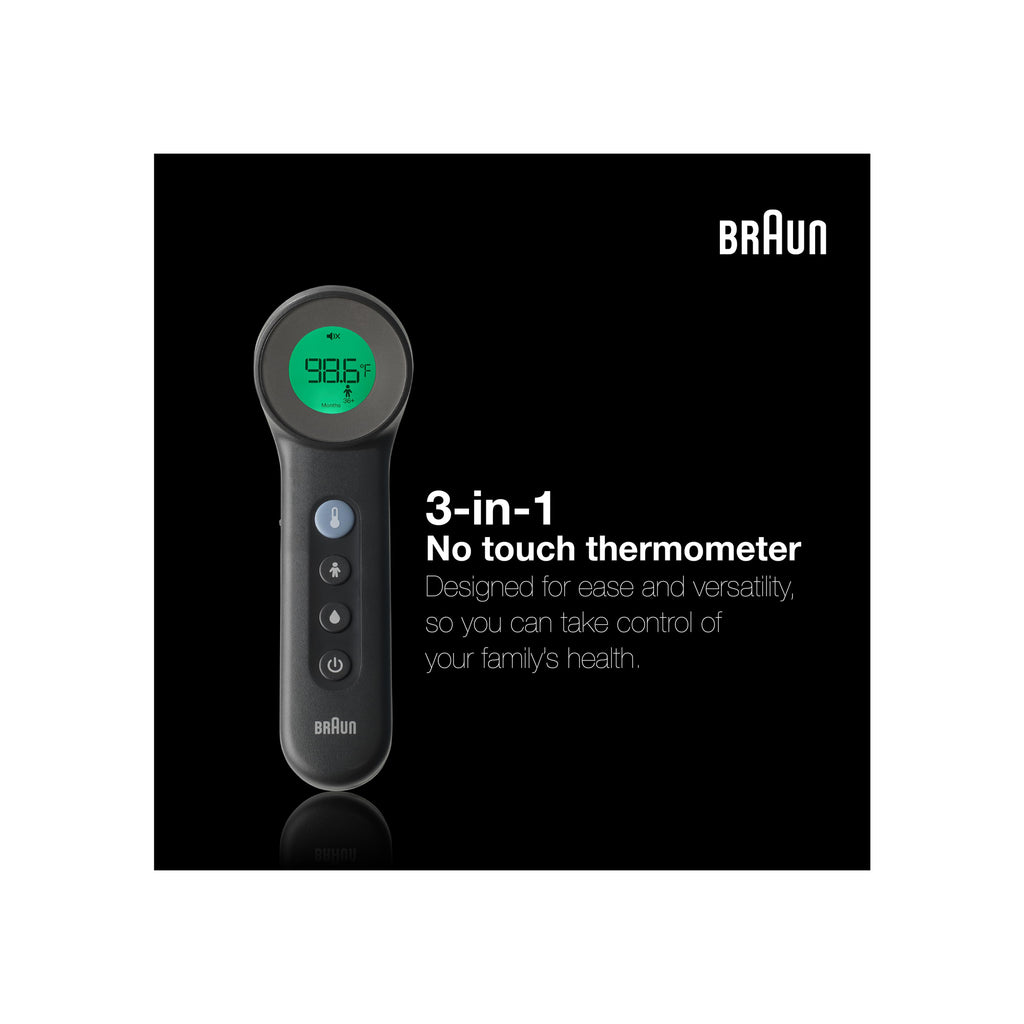 Braun Sensian 7 3-in-1 Non-Contact Forehead Thermometer, Black