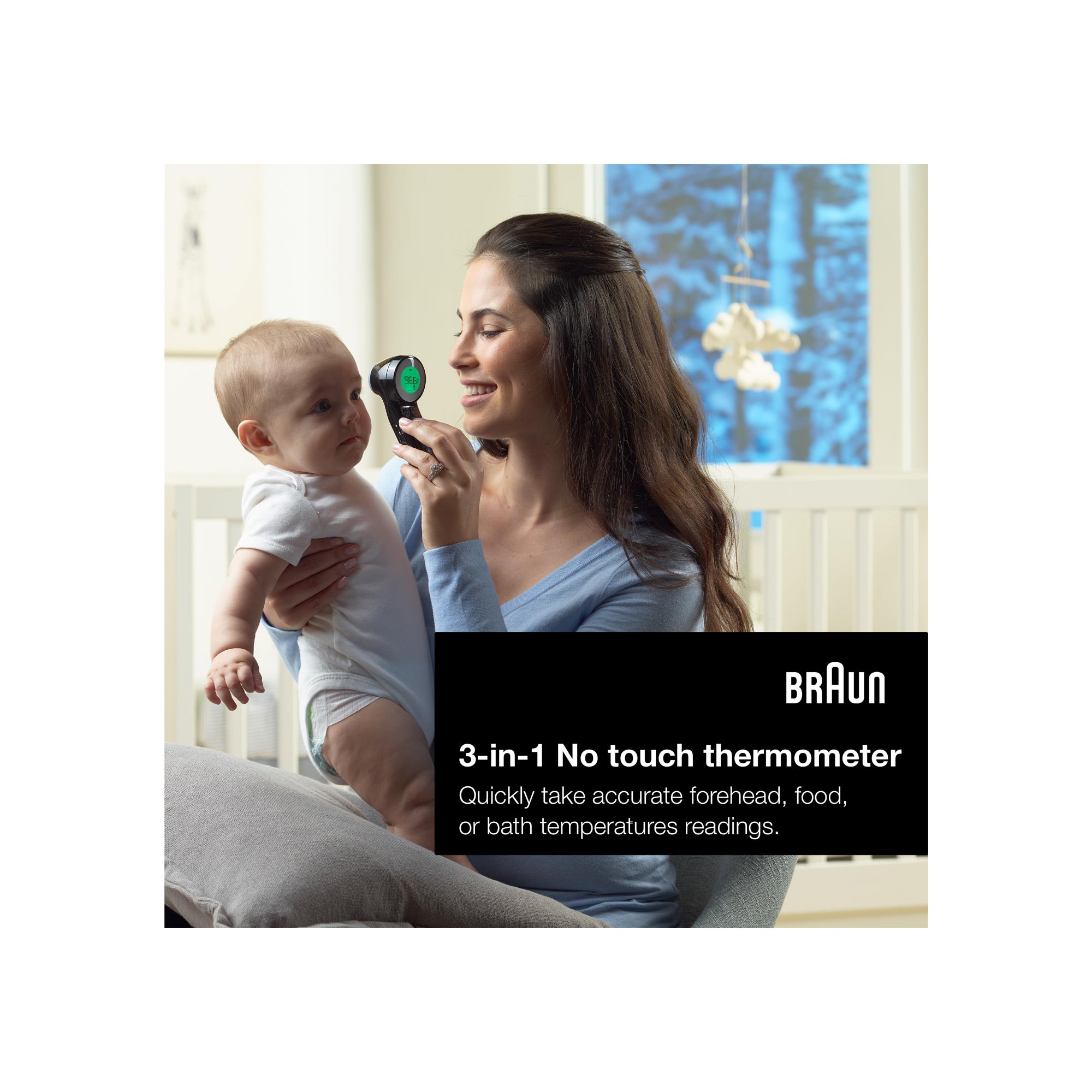 Braun Sensian 7 3-in-1 Non-Contact Forehead Thermometer, Black