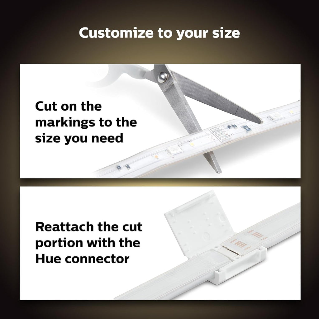 Philips Hue Bluetooth Smart Lightstrip Plus 2m/6ft Base Kit with Plug