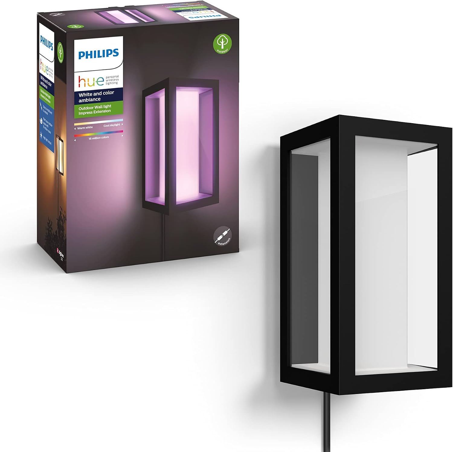 Philips Hue Impress Outdoor Wall Light Black