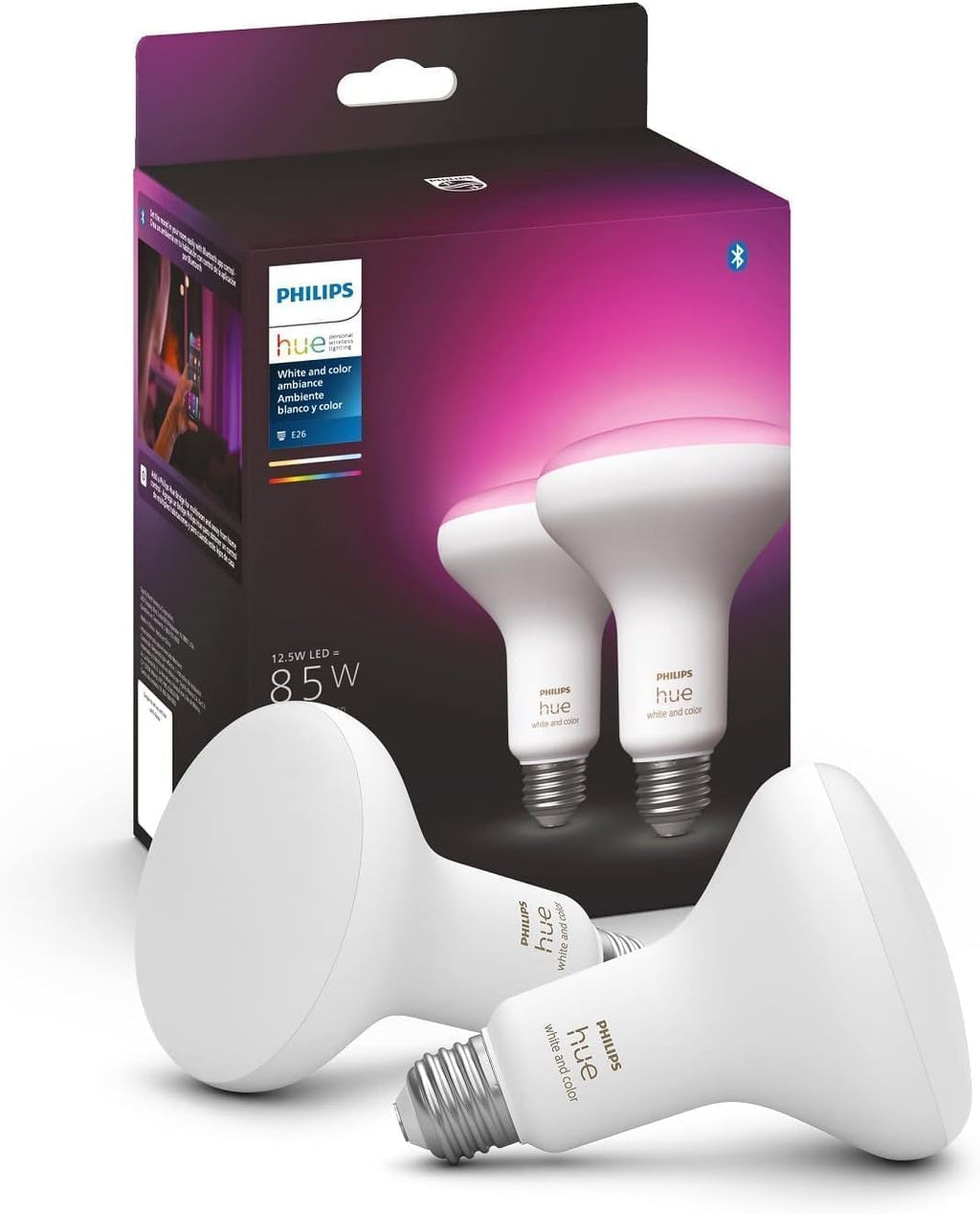 Philips Hue White and Color Ambiance BR30 Smart LED Bulb (2-Pack)