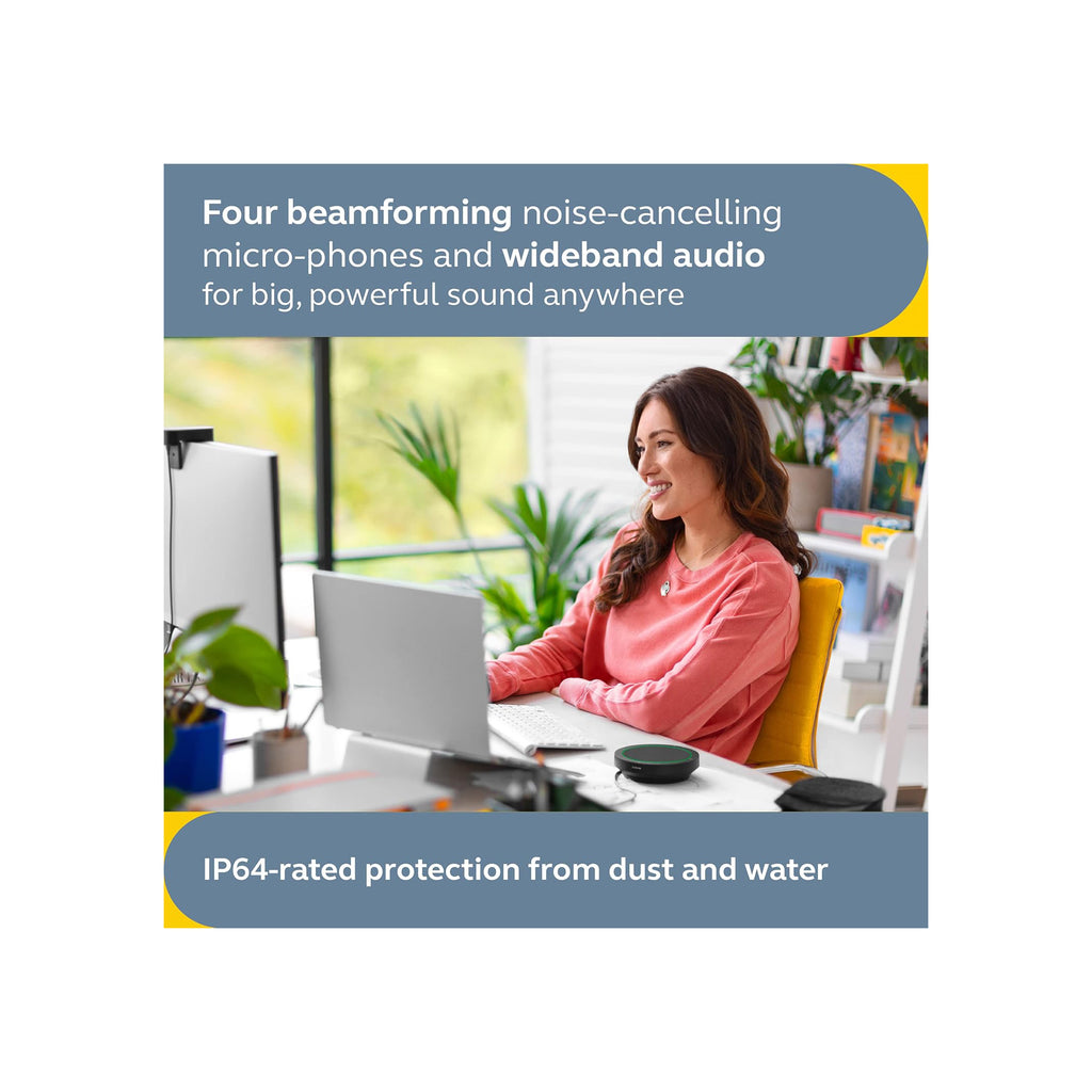 Jabra Speak2 40 Portable Speakerphone with 4 noise cancelling mics and 50mm of full range speakers