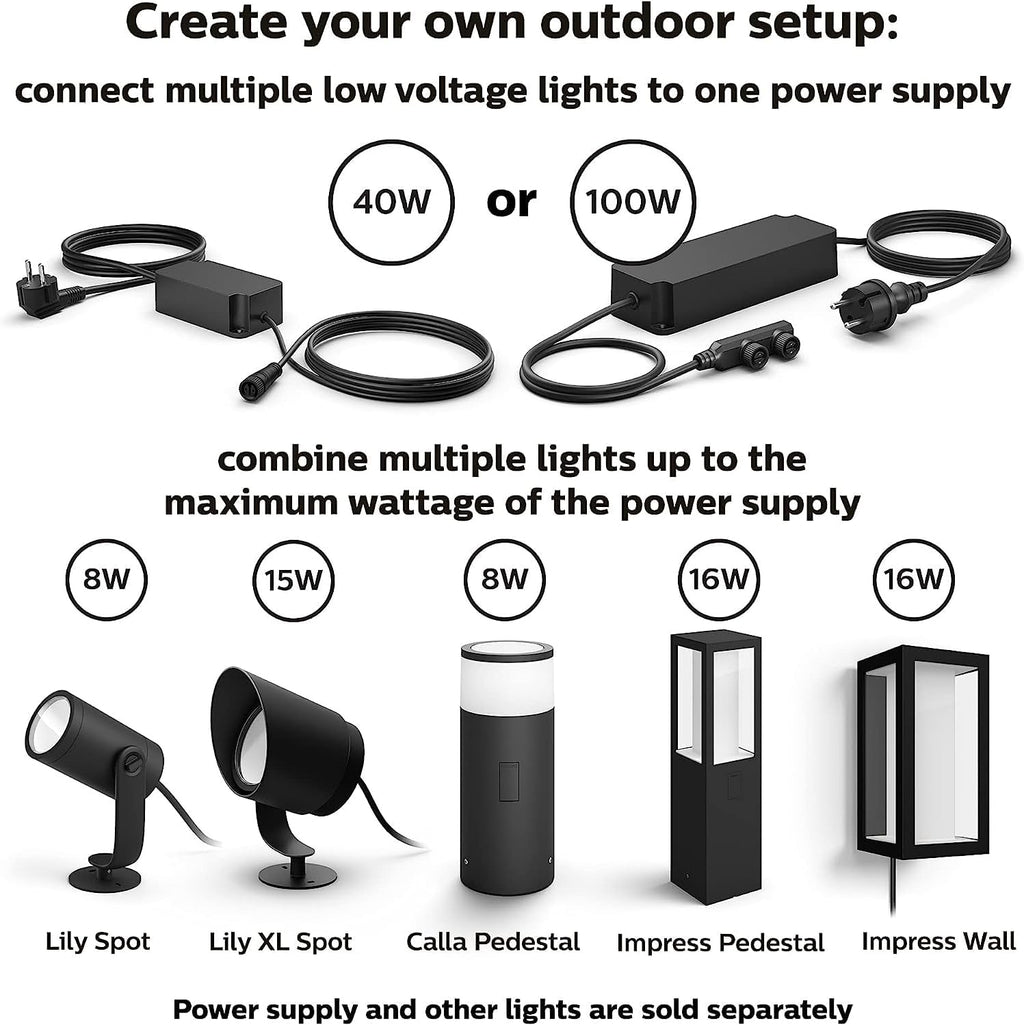 Philips Hue Outdoor 16-Foot Cable Extension - Extend Your Hue Outdoor Low Voltage Lights - 1 Pack - Requires Hue Bridge - Weatherproof
