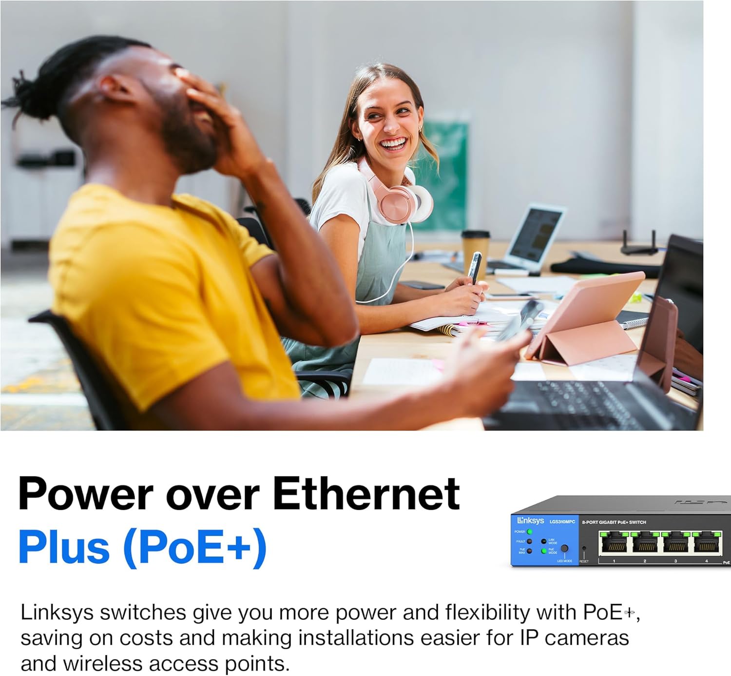 Linksys LGS310MPC 8 Port Gigabit Network PoE+ Switch