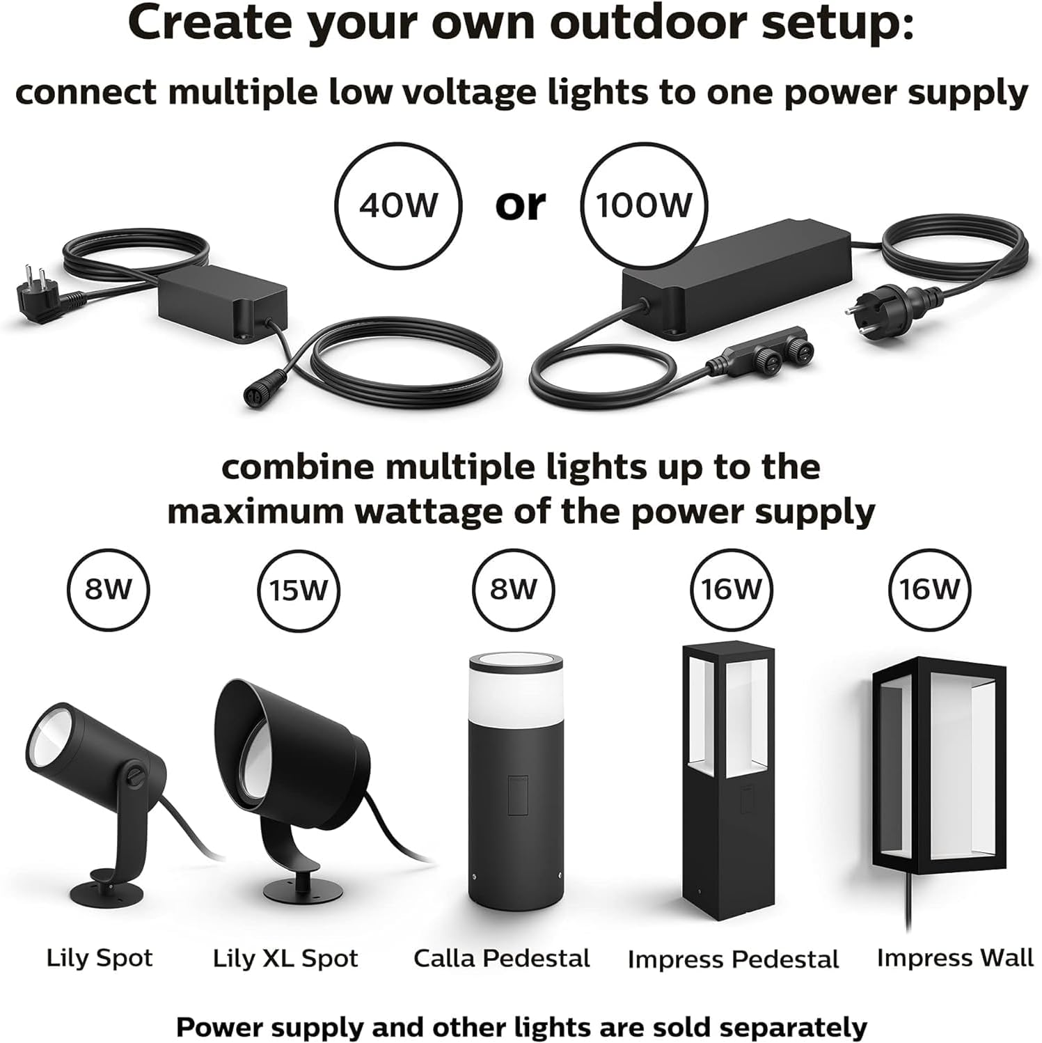 Philips Hue Lily XL Outdoor Spot Light Extension Kit White and Color Ambiance (North America)