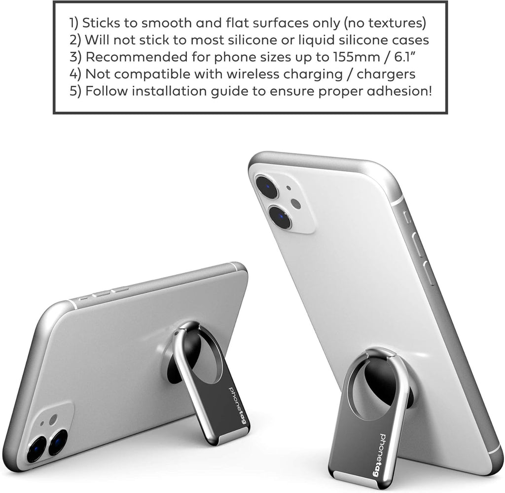 Phonetag - Mobile Cell Phone Kickstand & Ring Holder - 2 Pack