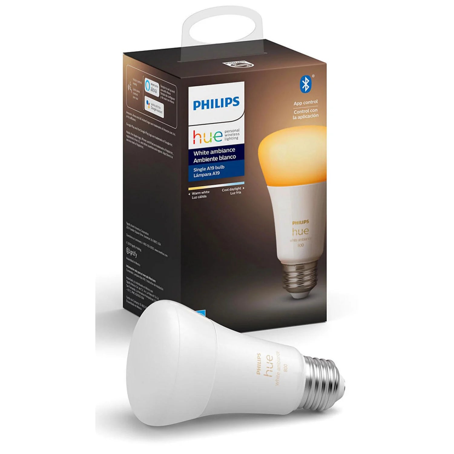 Philips Hue A19 Bluetooth Smart LED Bulb White Ambiance