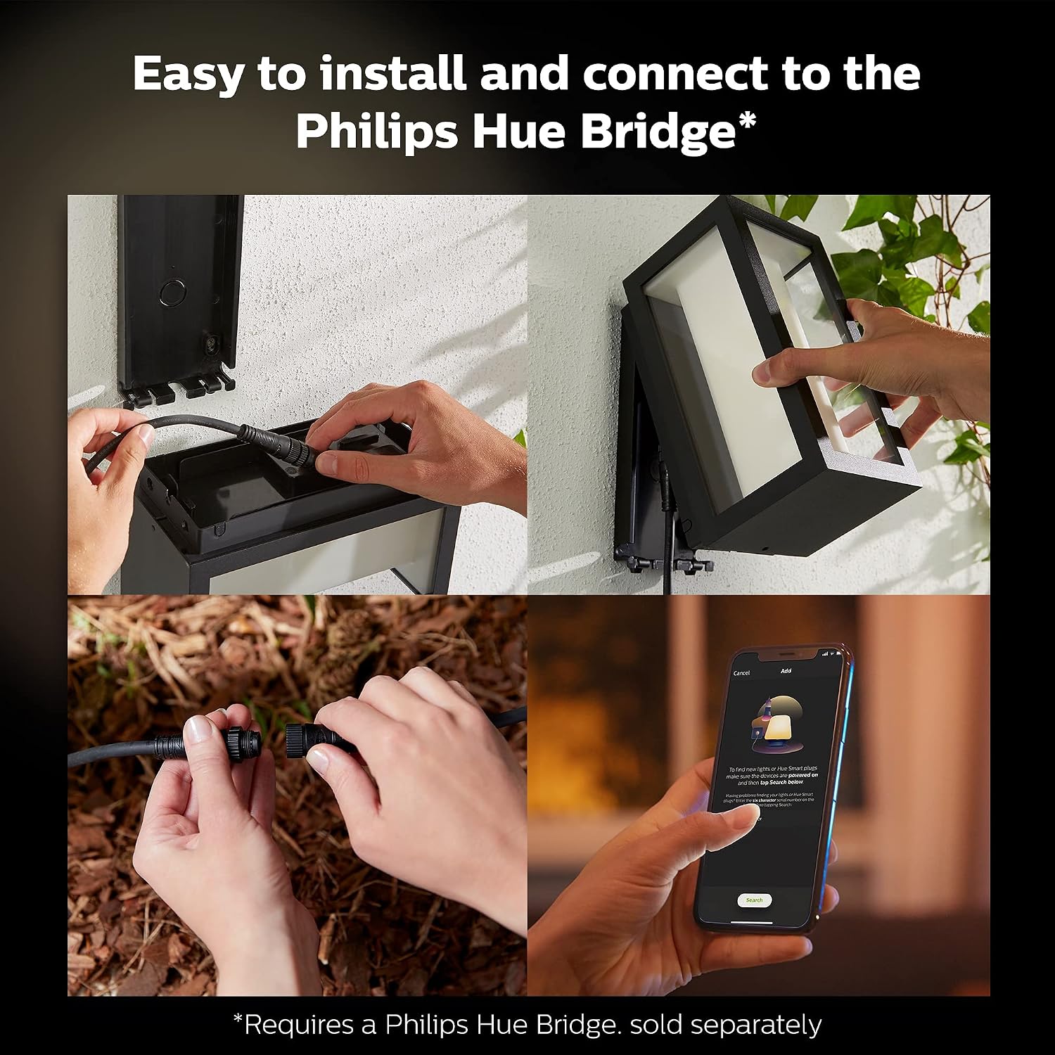 Philips Hue Impress Outdoor Wall Light Black