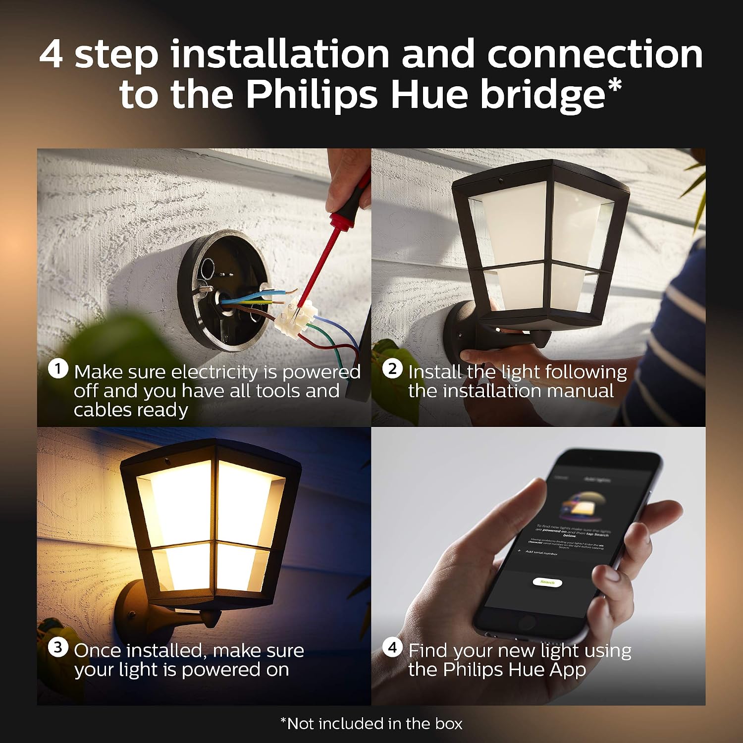 Philips Hue Econic Outdoor Wall Light White and Color Ambiance