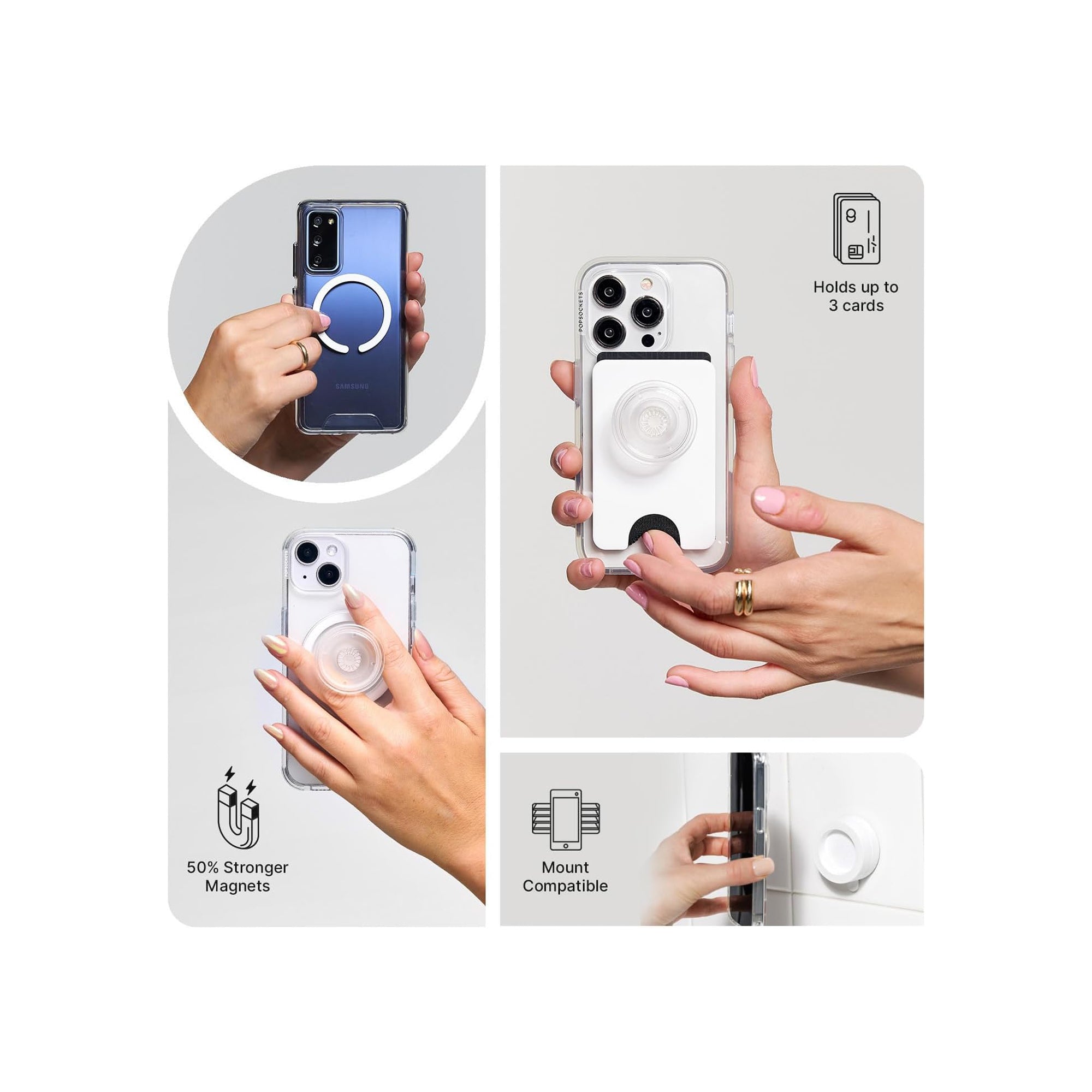 PopSockets Softgoods Phone Grip with Wireless Charging Compatibility, Black
