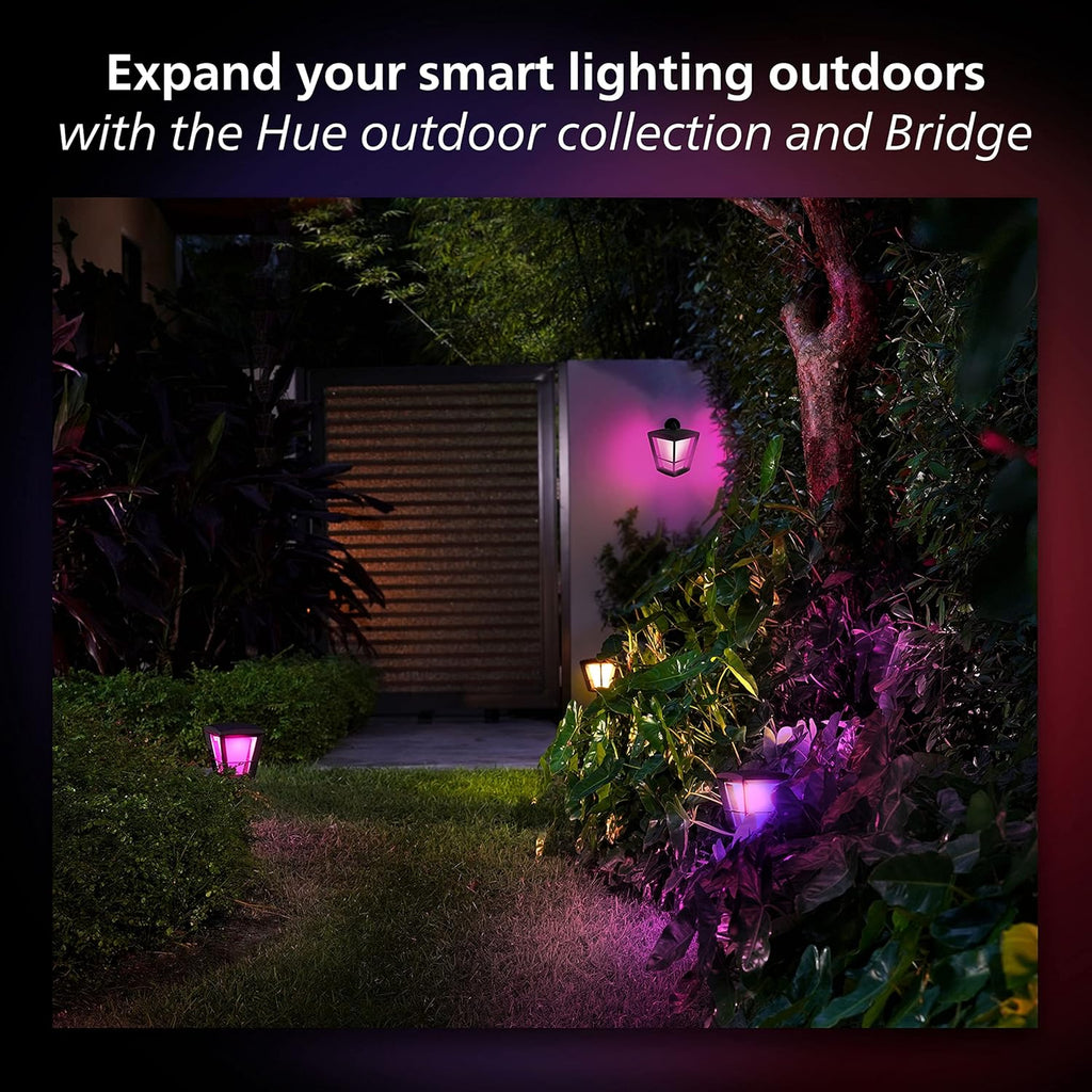 Philips Hue Discover Outdoor Smart Flood Light Fixture, Black - 15W, White and Color Ambiance LED Color-Changing Light - 1 Pack - Requires Hue Bridge - Control with Hue App and Voice - Weatherproof