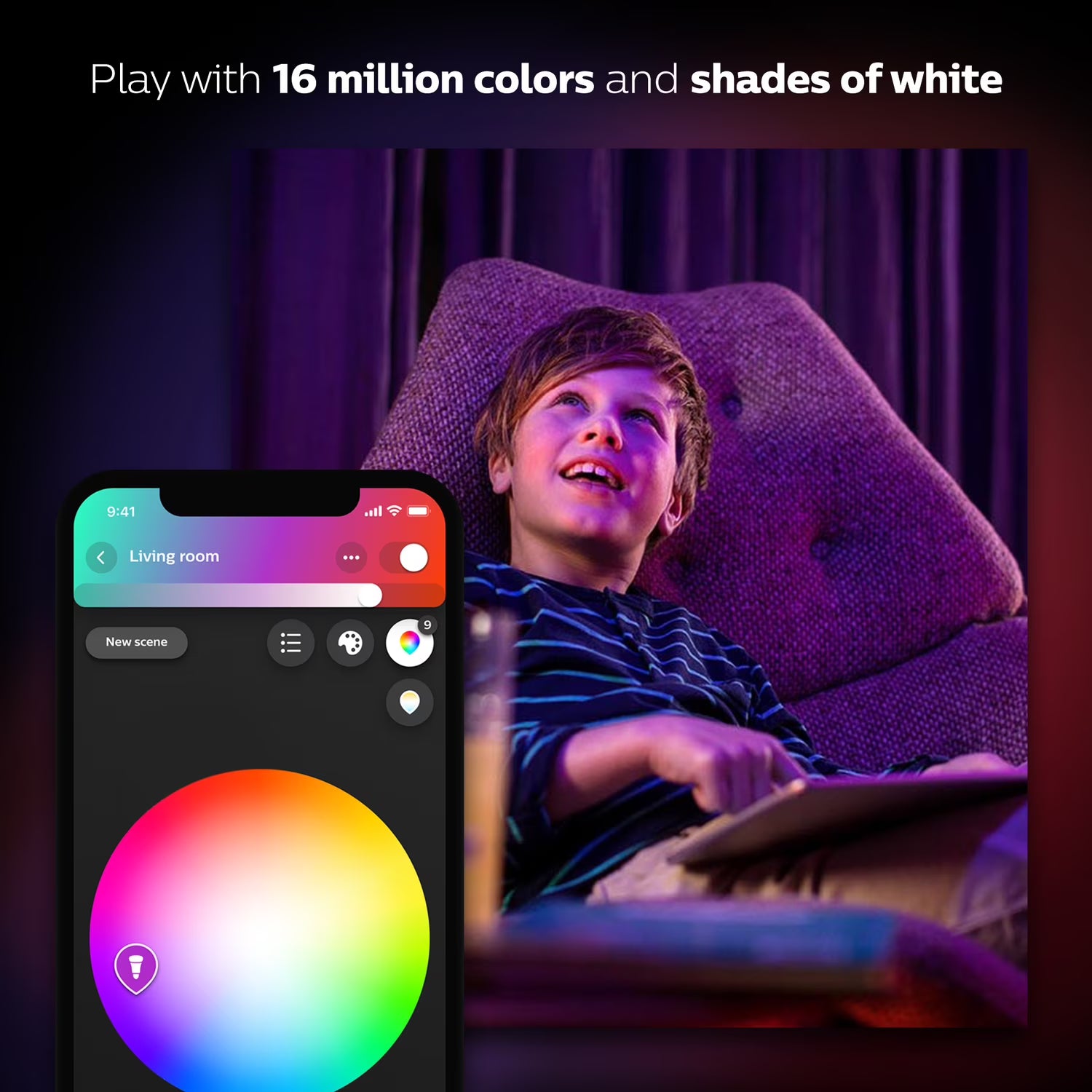 Philips Hue White and Color Ambiance BR30 Bluetooth Smart LED Bulb