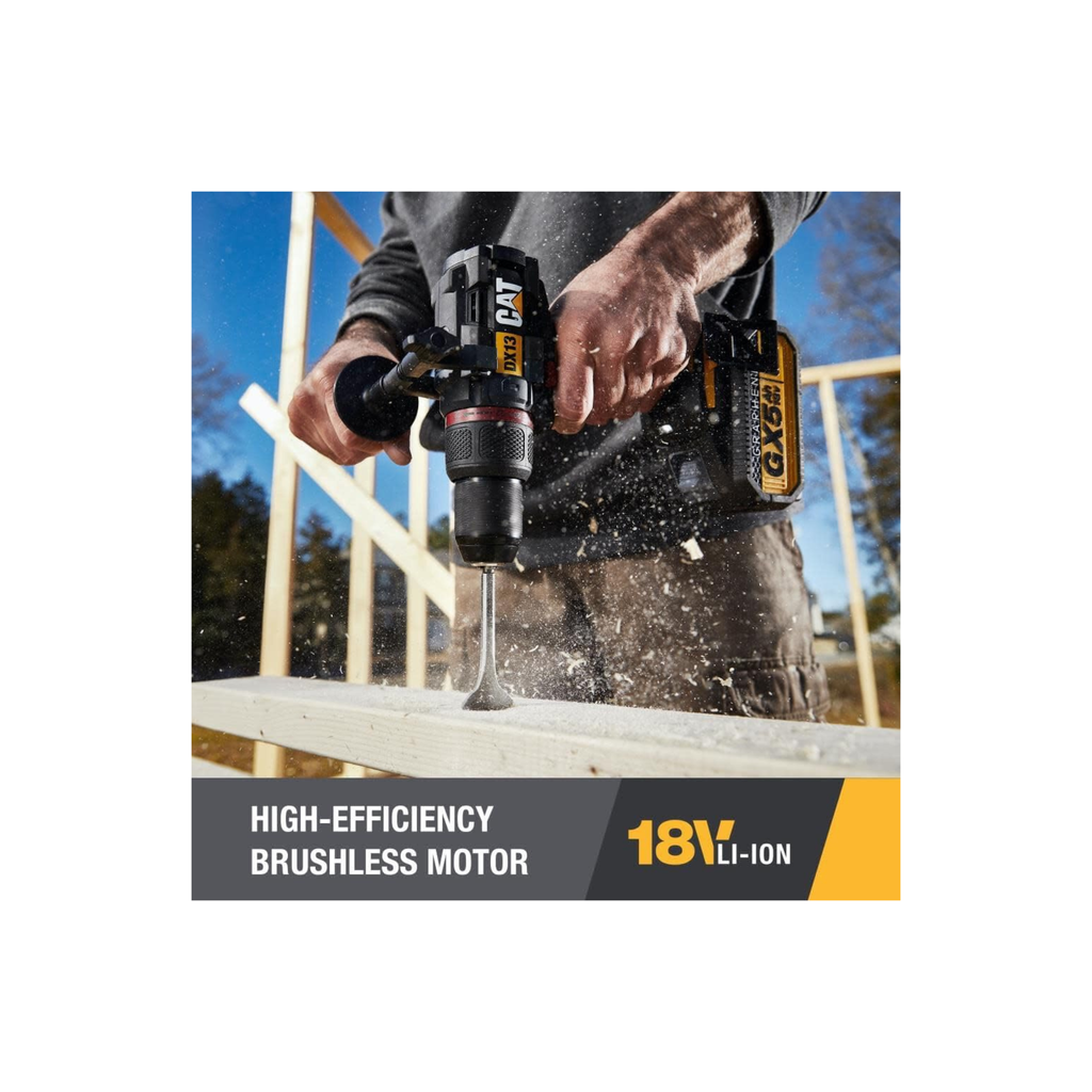 Cat® 18V 1 FOR ALL ½” Cordless Hammer Drill DX13 with Brushless Motor and Graphene Battery