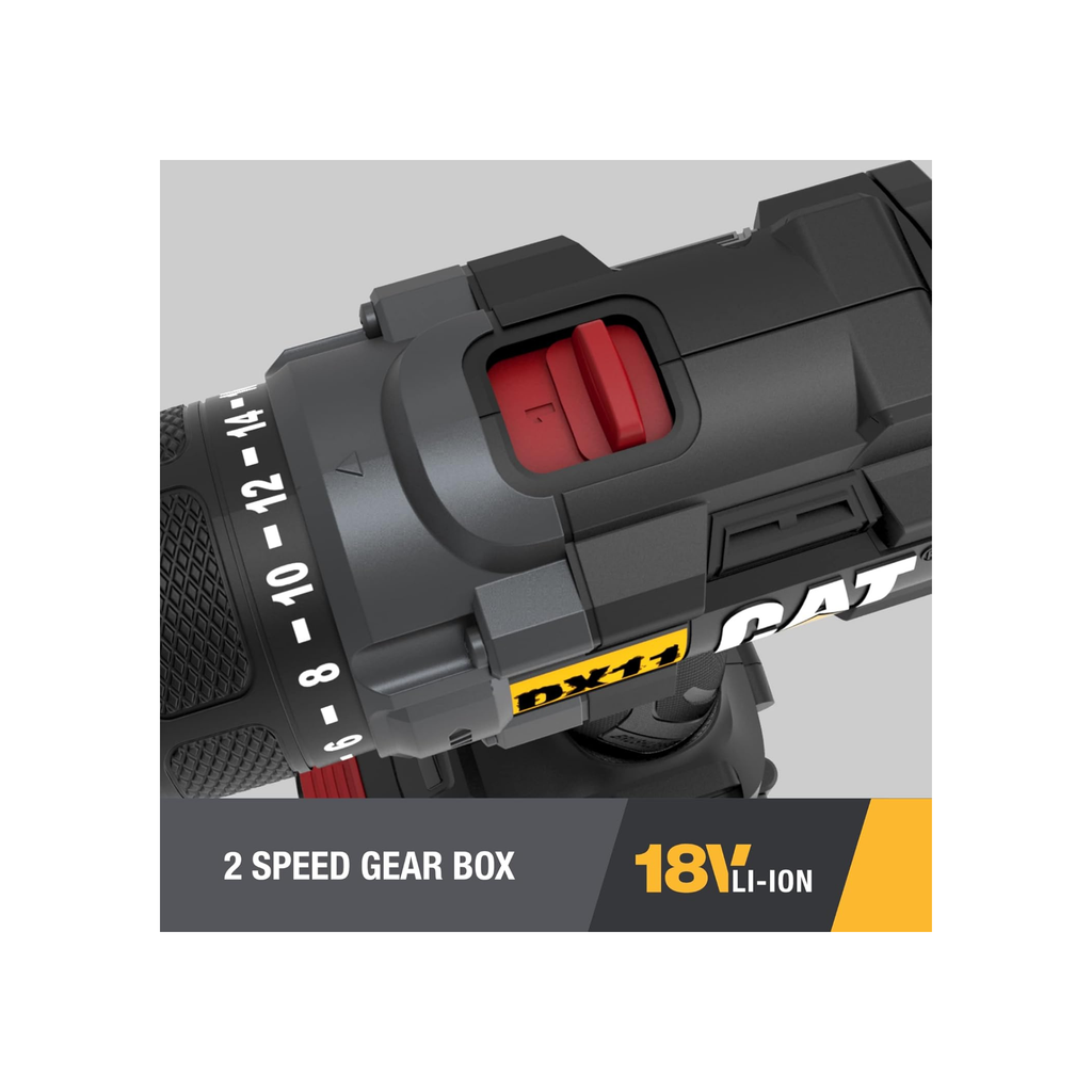 Caterpillar Cat® 18V 1 FOR ALL 1/2" Cordless Drill/Driver DX11 with Brushless Motor and 2 Batteries