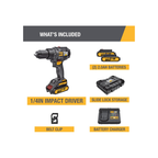 Caterpillar Cat® 18V 1 FOR ALL 1/2" Cordless Drill/Driver DX11 with Brushless Motor and 2 Batteries