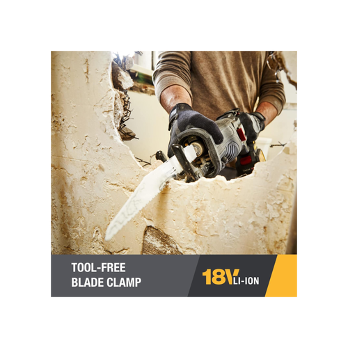 Cat DX52 18V Cordless Reciprocating Saw with 3000 SPM Variable Speed, Lightweight Brushless Saw, Cordless with Tool-Free Blade Change Battery & Charger Included
