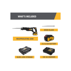Cat DX52 18V Cordless Reciprocating Saw with 3000 SPM Variable Speed, Lightweight Brushless Saw, Cordless with Tool-Free Blade Change Battery & Charger Included