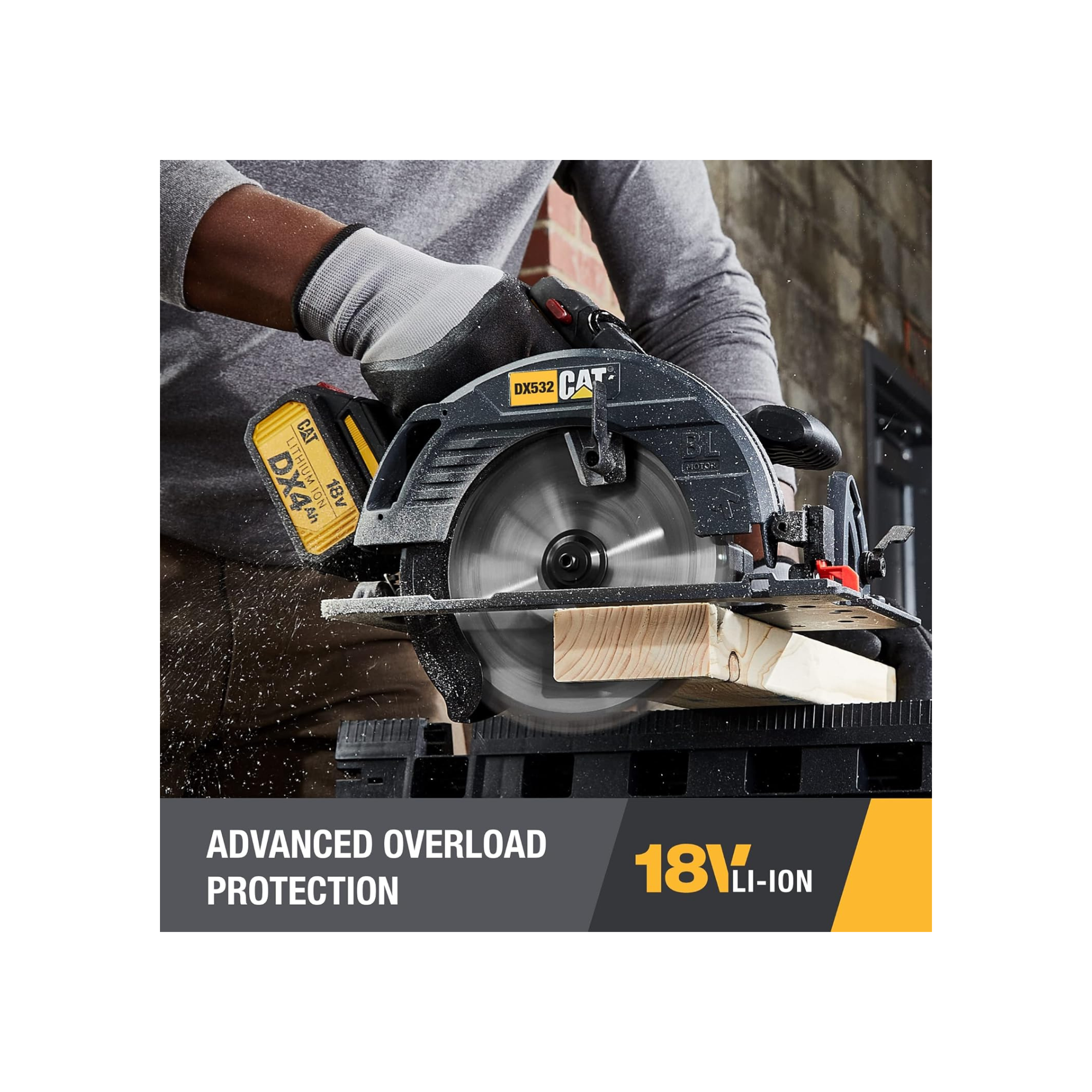Caterpillar Cat® 18V 1 FOR ALL 7-1/4” Cordless Circular Saw DX532 with Brushless Motor and battery included