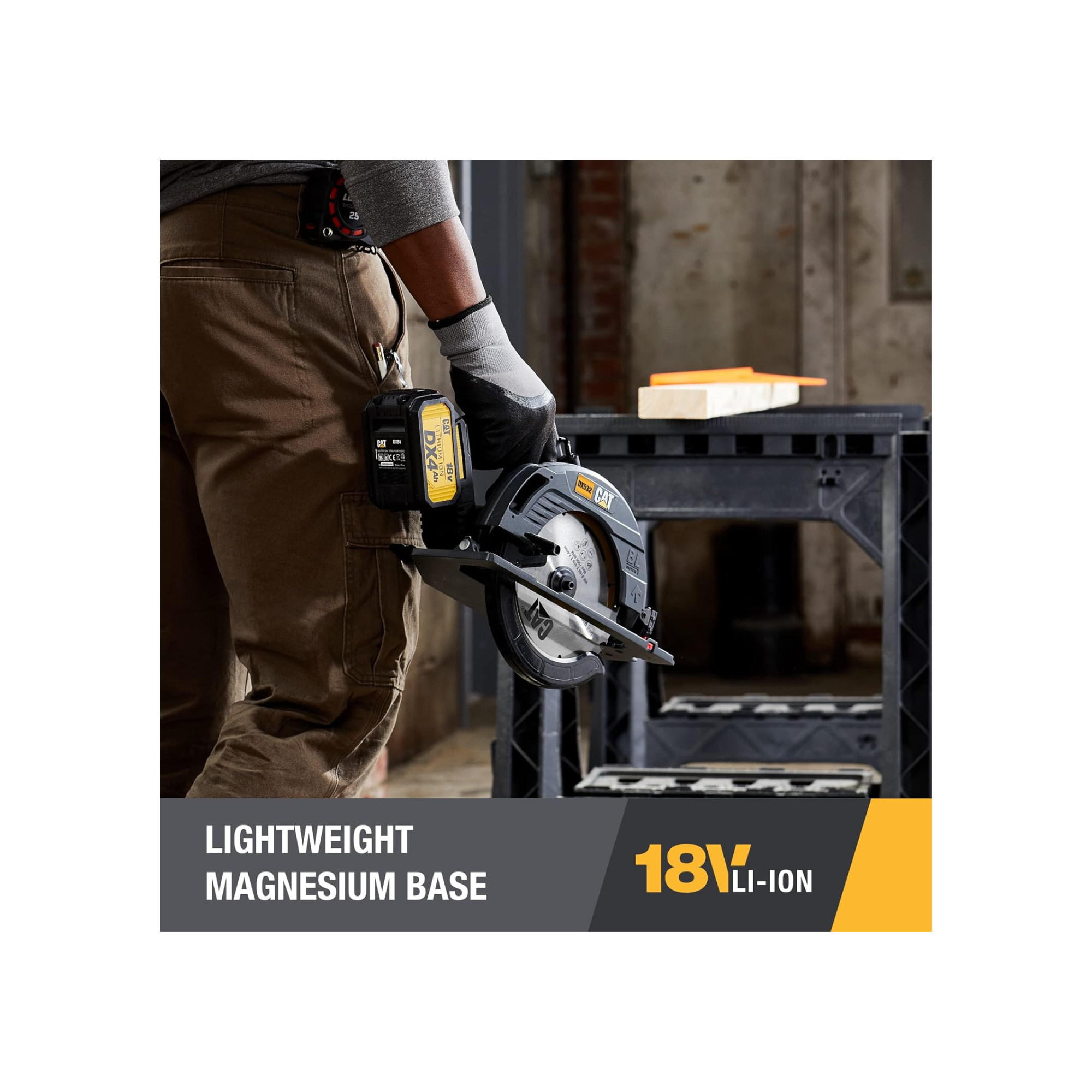 Caterpillar Cat® 18V 1 FOR ALL 7-1/4” Cordless Circular Saw DX532 with Brushless Motor and battery included
