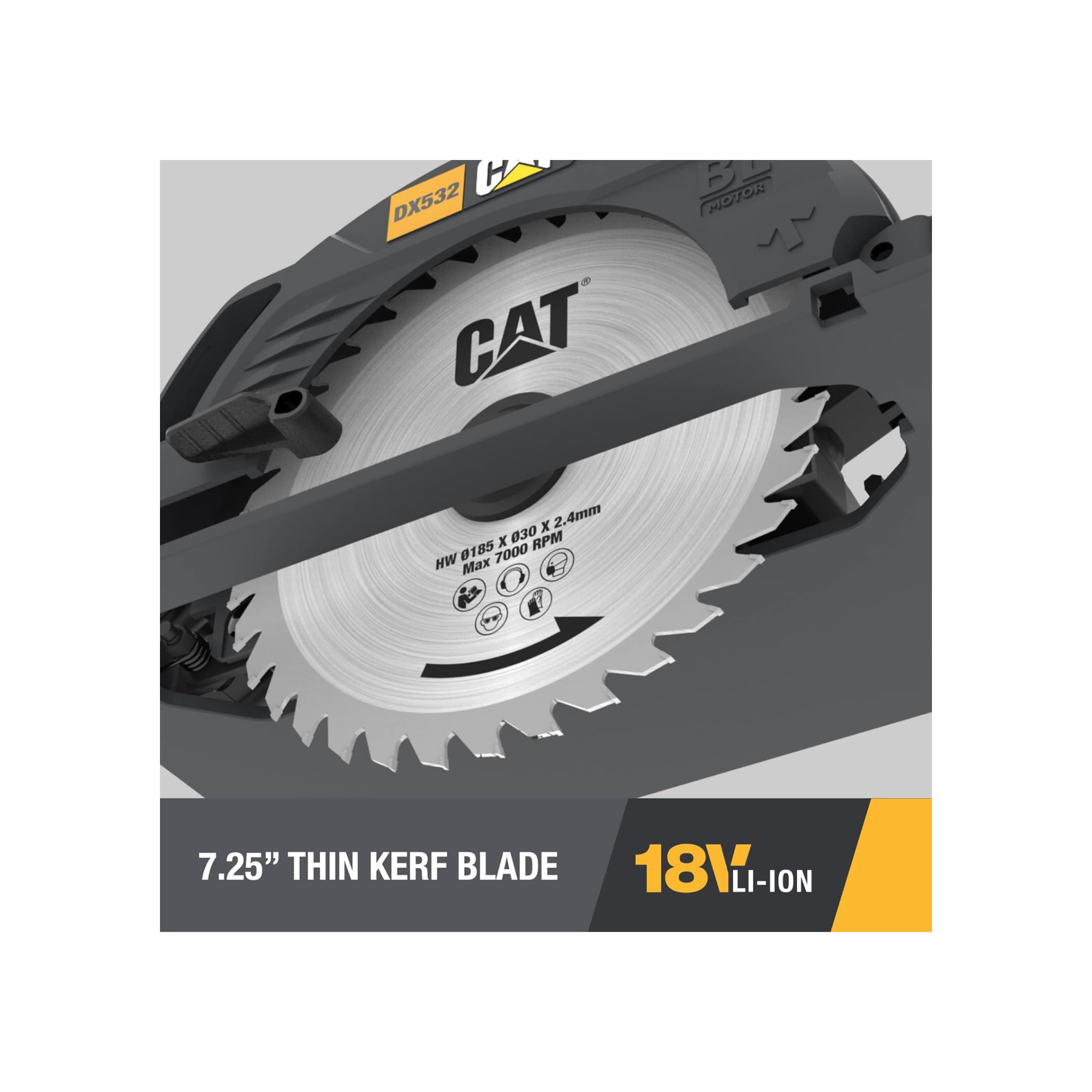 Caterpillar Cat® 18V 1 FOR ALL 7-1/4” Cordless Circular Saw DX532 with Brushless Motor and battery included