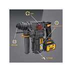 Caterpillar Cat® 18V 1 FOR ALL 1” Cordless Rotary Hammer Drill DX21 with Brushless Motor and Two Batteries