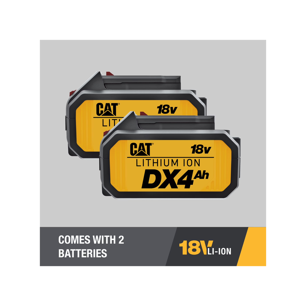Caterpillar Cat® 18V 1 FOR ALL 1” Cordless Rotary Hammer Drill DX21 with Brushless Motor and Two Batteries