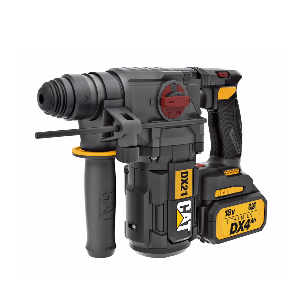 Caterpillar Cat® 18V 1 FOR ALL 1” Cordless Rotary Hammer Drill DX21 with Brushless Motor and Two Batteries