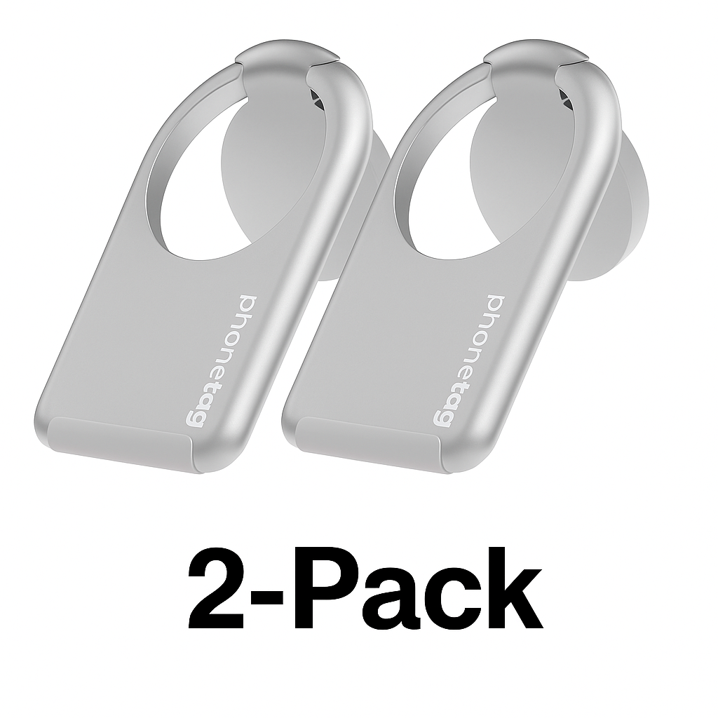 Phonetag - Mobile Cell Phone Kickstand & Ring Holder - 2 Pack