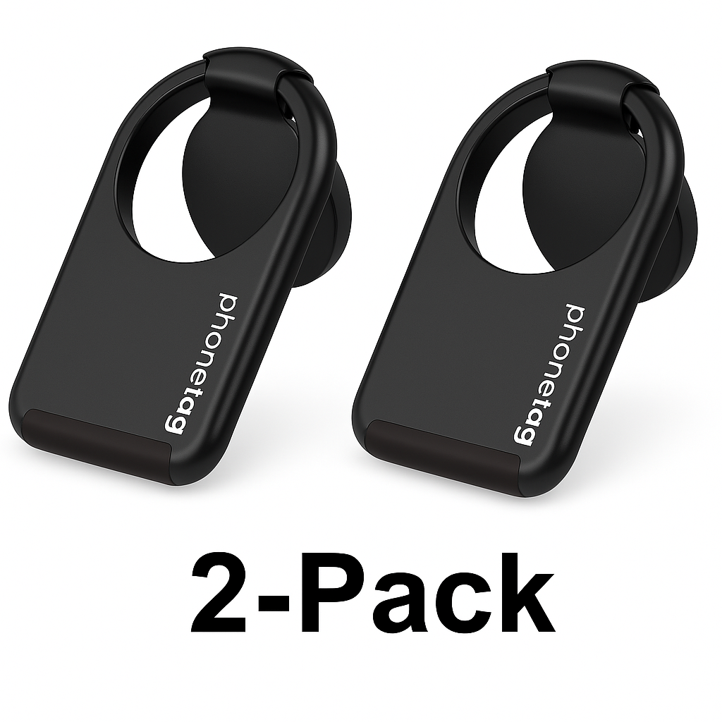 Phonetag - Mobile Cell Phone Kickstand & Ring Holder - 2 Pack