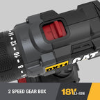 Caterpillar Cat® 18V 1 FOR ALL 1/2" Cordless Drill/Driver DX11 with Brushless Motor and 2 Batteries
