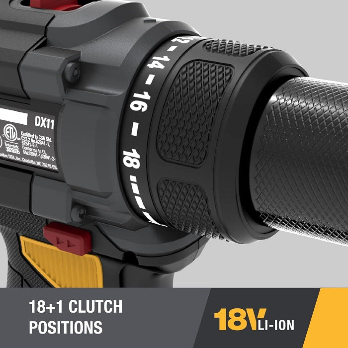 Caterpillar Cat® 18V 1 FOR ALL 1/2" Cordless Drill/Driver DX11 with Brushless Motor and 2 Batteries