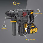 Caterpillar Cat® 18V 1 FOR ALL 1” Cordless Rotary Hammer Drill DX21 with Brushless Motor and Two Batteries