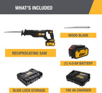 Cat DX52 18V Cordless Reciprocating Saw with 3000 SPM Variable Speed, Lightweight Brushless Saw, Cordless with Tool-Free Blade Change Battery & Charger Included