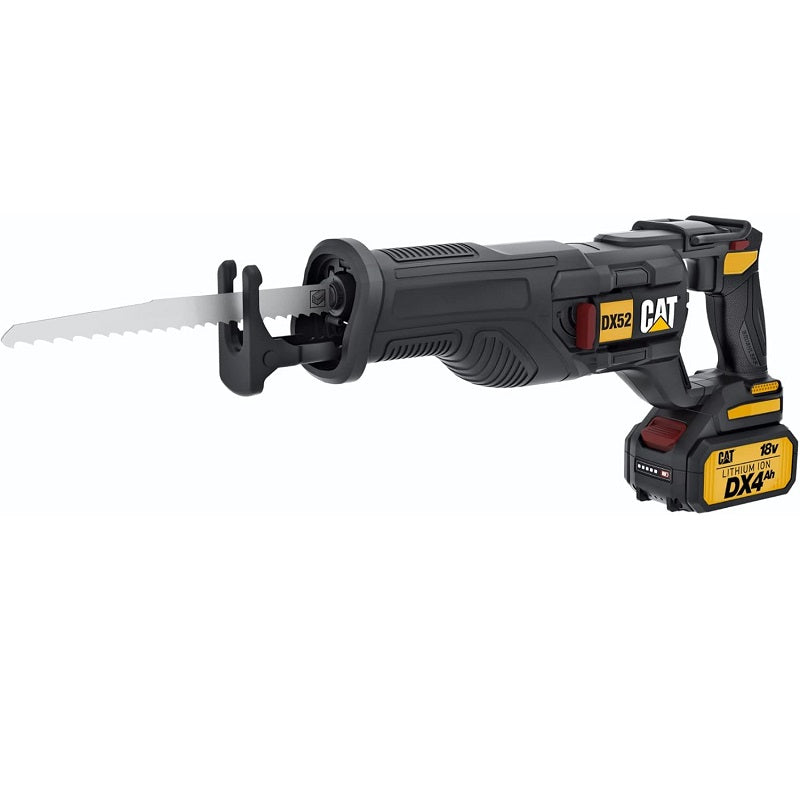 Cat DX52 18V Cordless Reciprocating Saw with 3000 SPM Variable Speed, Lightweight Brushless Saw, Cordless with Tool-Free Blade Change Battery & Charger Included