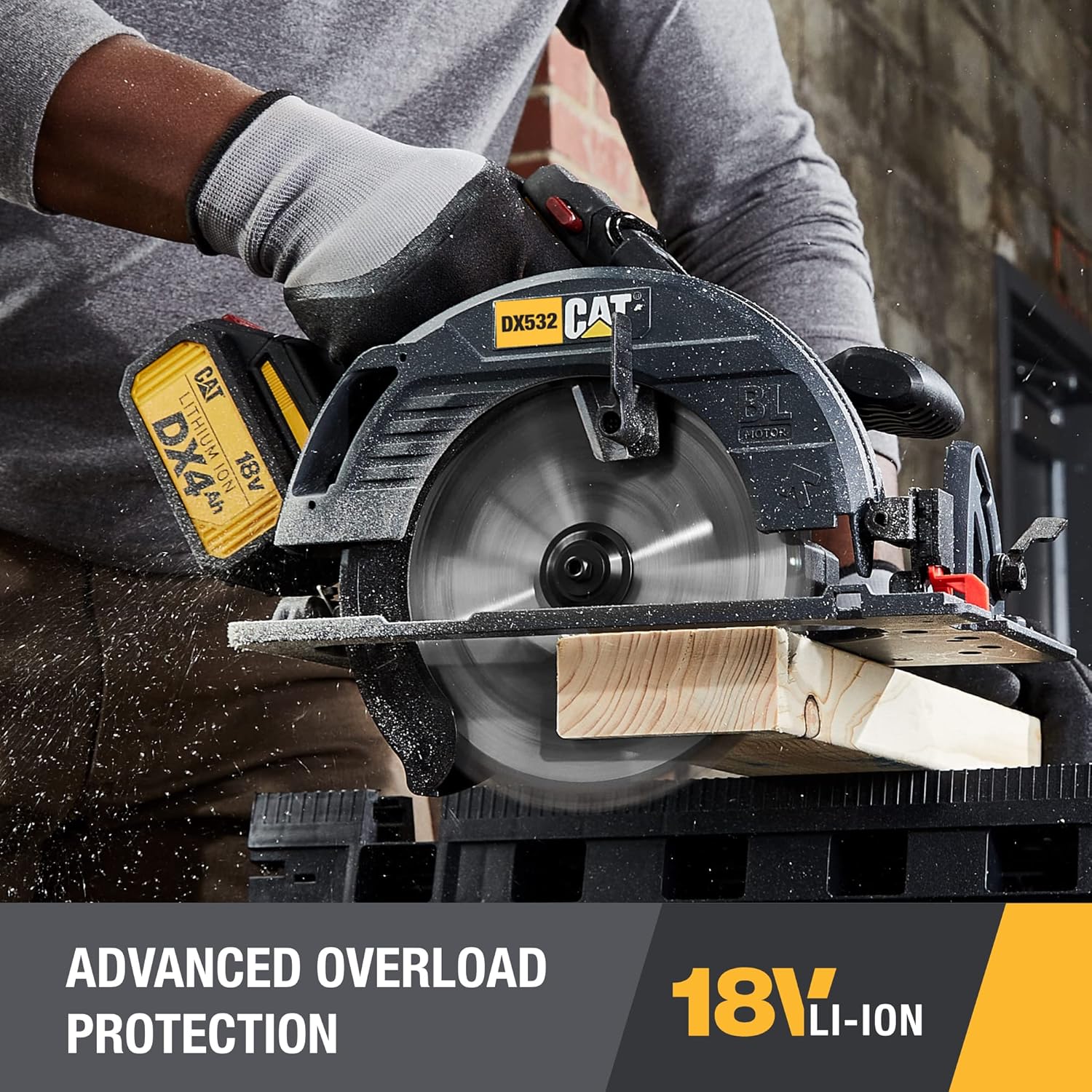 Caterpillar Cat® 18V 1 FOR ALL 7-1/4” Cordless Circular Saw DX532 with Brushless Motor and battery included