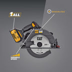 Caterpillar Cat® 18V 1 FOR ALL 7-1/4” Cordless Circular Saw DX532 with Brushless Motor and battery included
