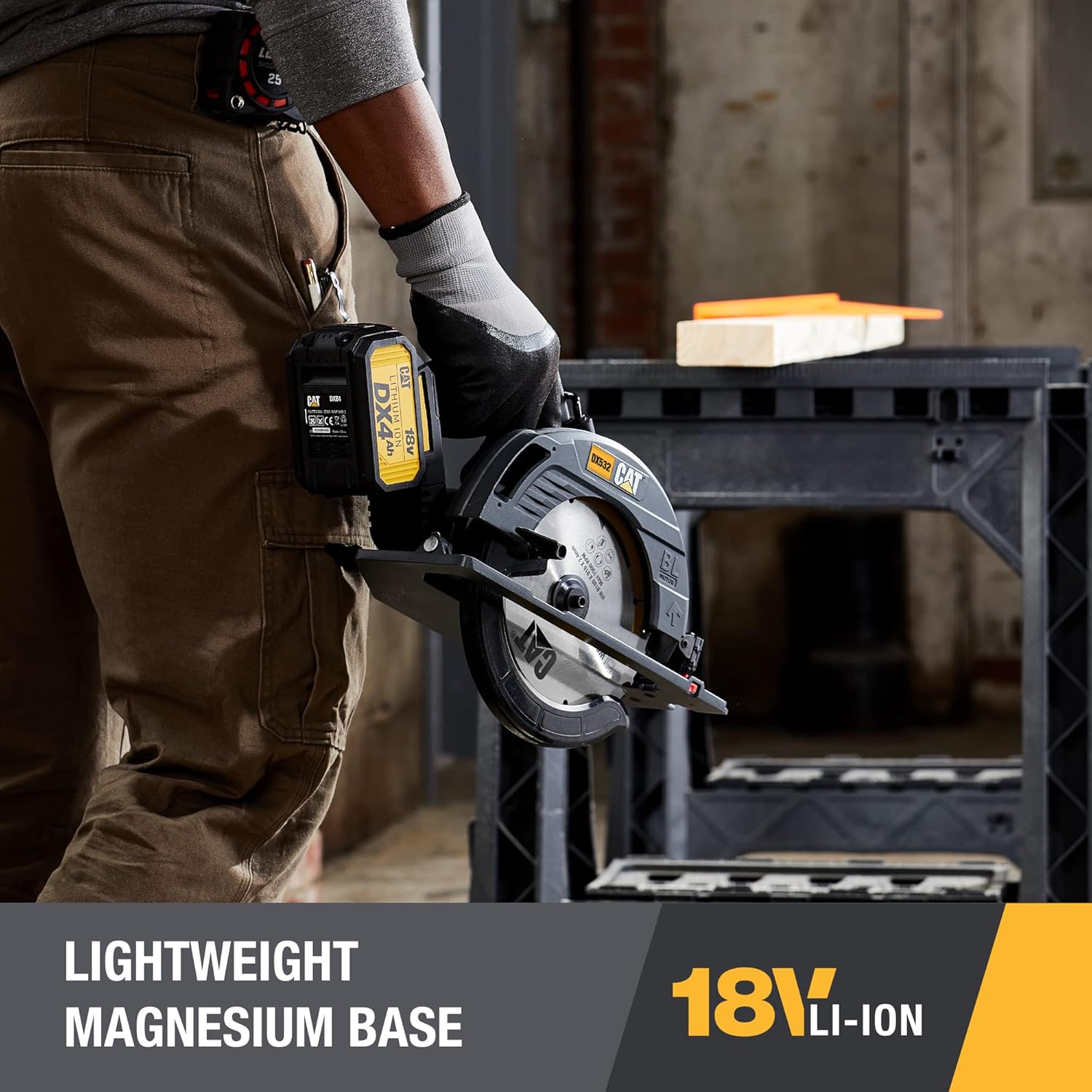 Caterpillar Cat® 18V 1 FOR ALL 7-1/4” Cordless Circular Saw DX532 with Brushless Motor and battery included