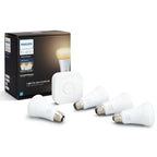 Philips Hue A19 Starter Kit, Includes Hue A19 4x White Ambiance Light Bulbs and Hue Bridge