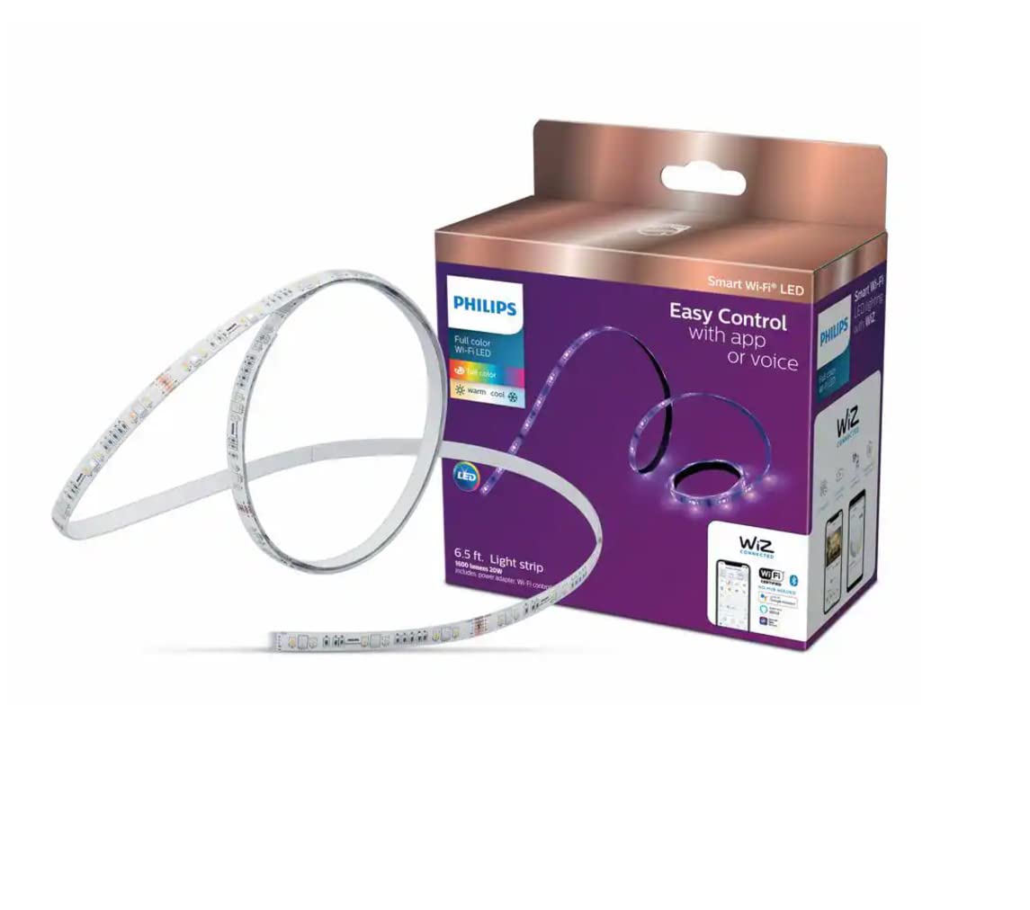 Philips 6.6 ft Smart Plug-in Color and Tunable White Dimmable Wi-Fi Wiz Connected Strip Light