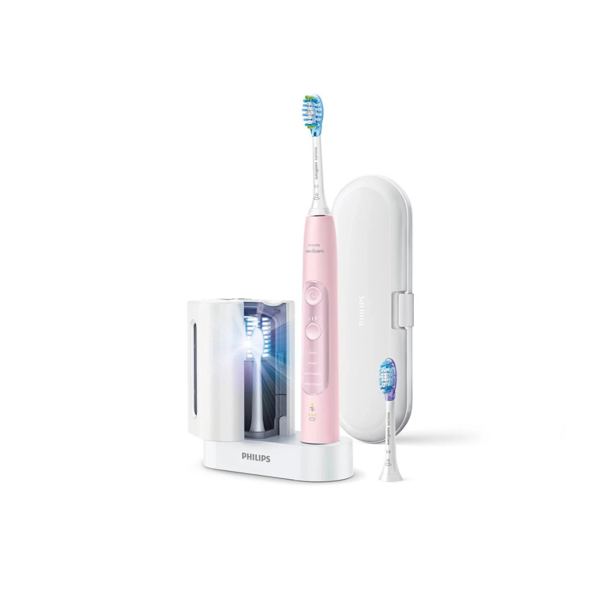 Philips Sonicare ExpertClean 7700 Rechargeable Electric Toothbrush with Bluetooth & UV Sanitizer, HX9630/17, Pink