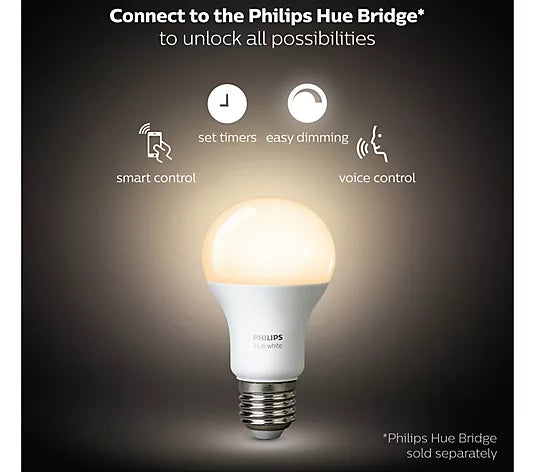 Philips Hue White A19 LED Starter Kit (4-Pack)