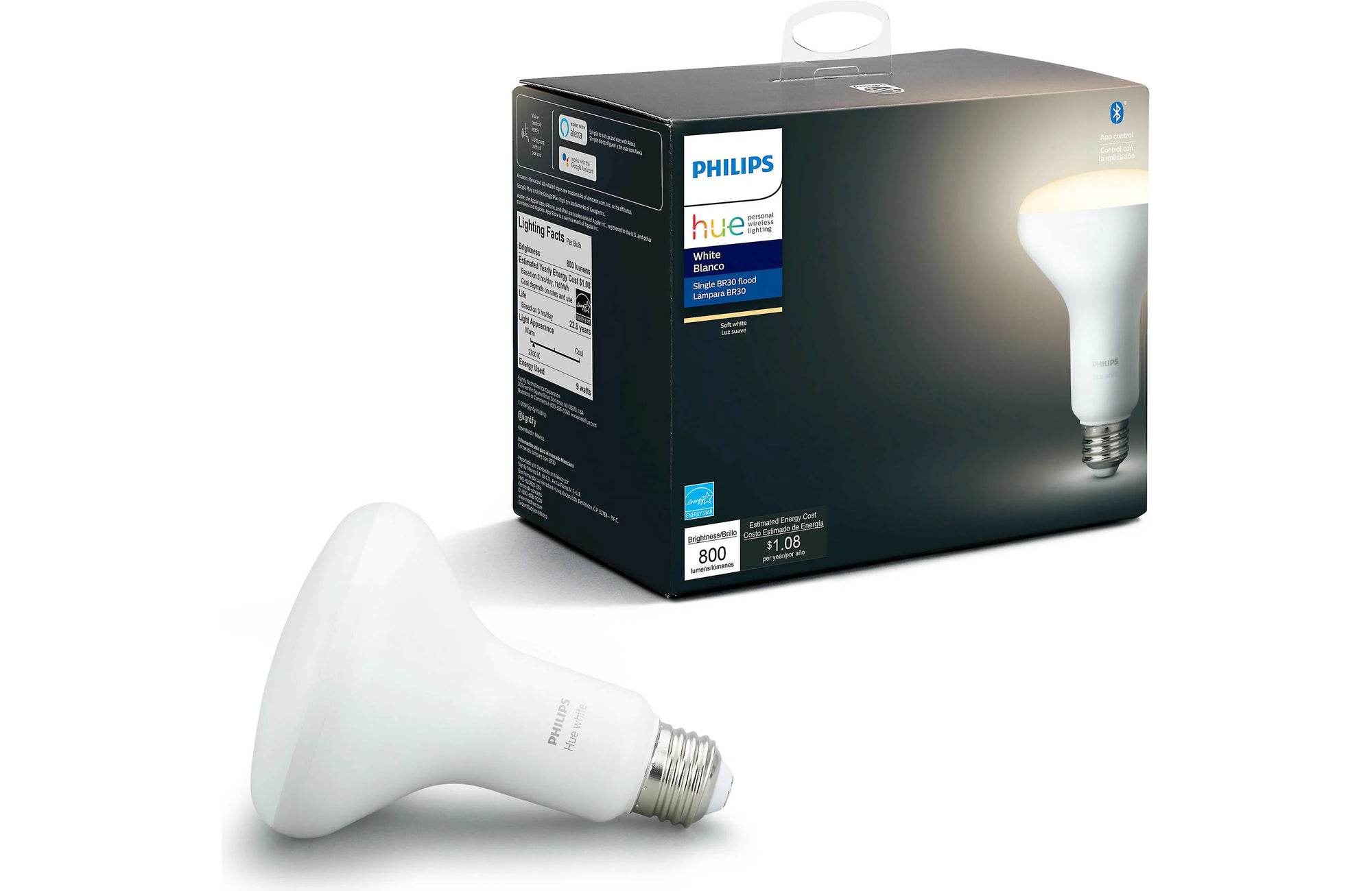 Philips Hue BR30 Bluetooth Smart LED Bulb White