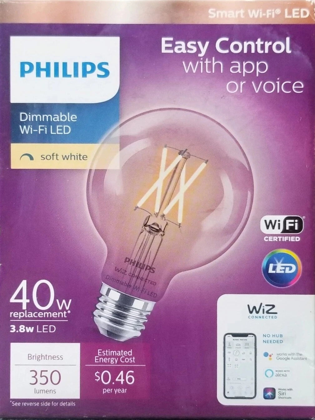 WiZ G25 Smart Wi-Fi LED Bulb Soft White